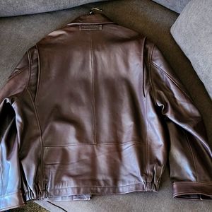 Mens Nautica Leather Jacket Size Large